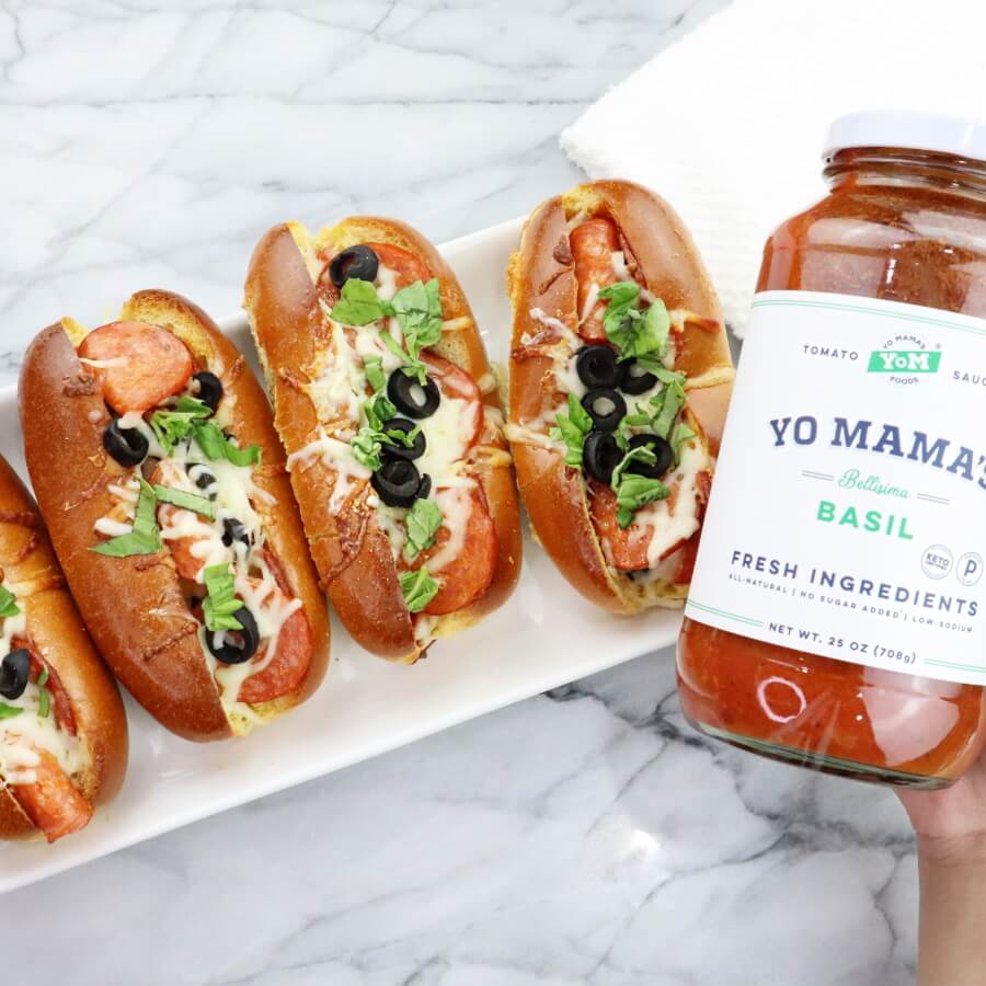 Basil Pizza Dog - Yo Mama's Foods