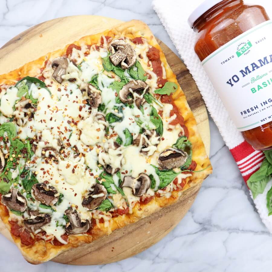 Basil 5 Ingredient Flatbread - Yo Mama's Foods