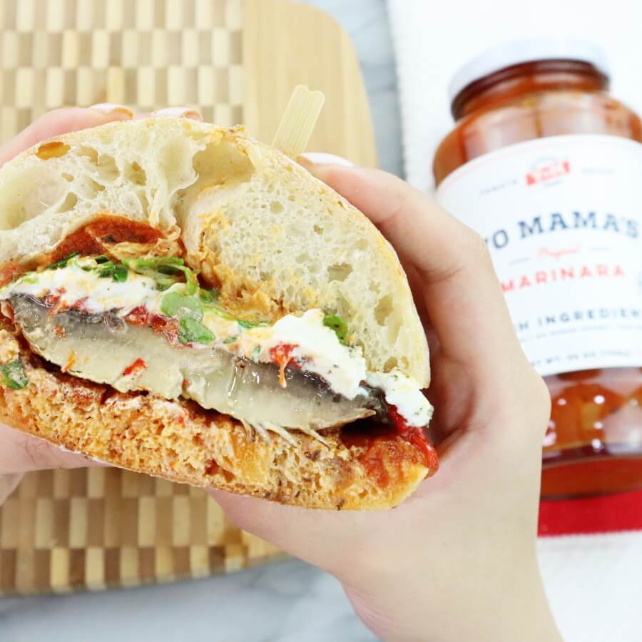 Marinara Portobello Sandwich - Yo Mama's Foods