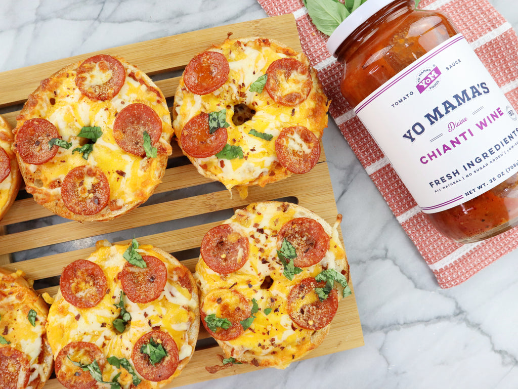 Chianti Cheesy Pizza Bagels - Yo Mama's Foods