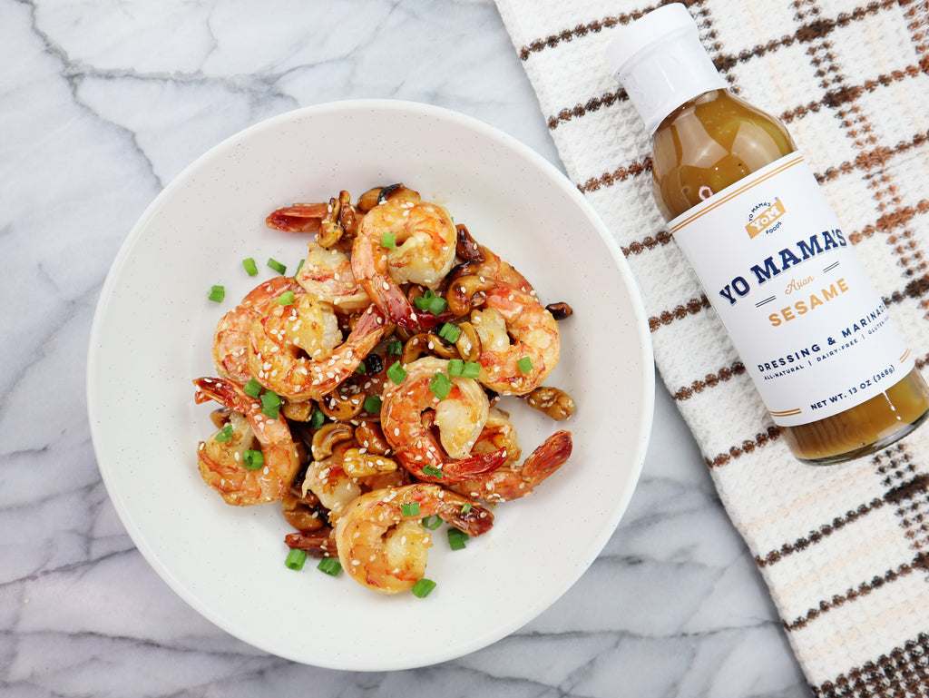 Asian Sesame Cashew Shrimp - Yo Mama's Foods