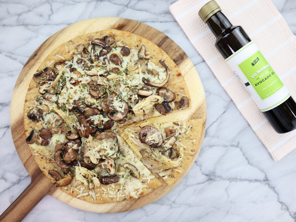 Mushroom Avocado Oil Flatbread - Yo Mama's Foods