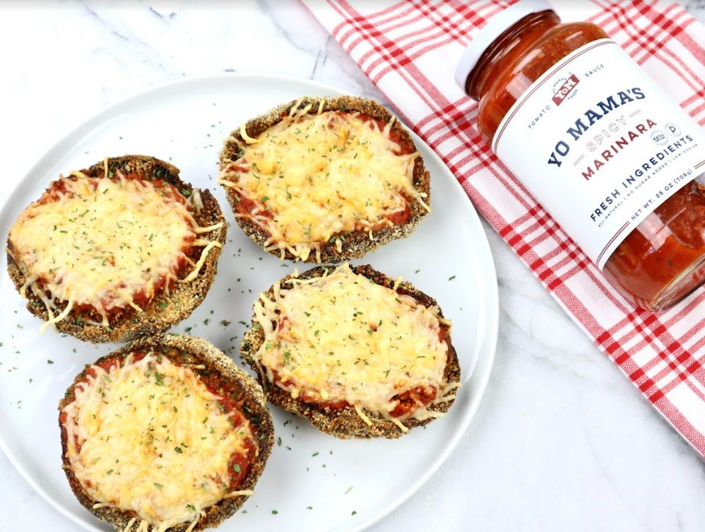 Spicy Marinara Portobello Parmesan - Yo Mama's Foods