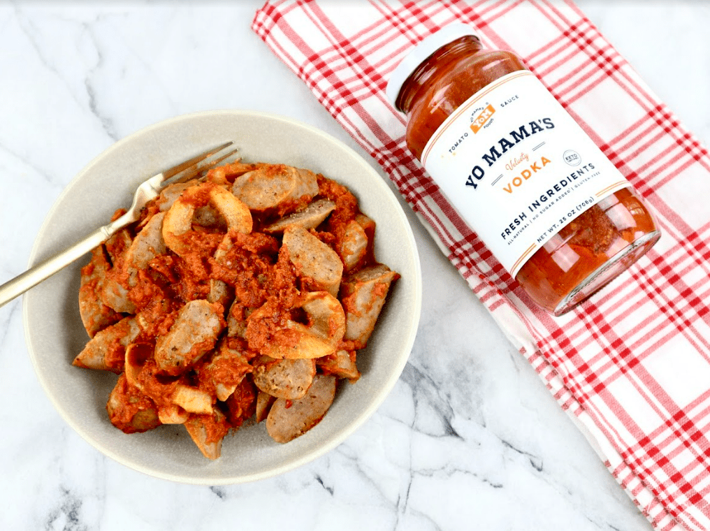 Vodka Skillet Sausage - Yo Mama's Foods