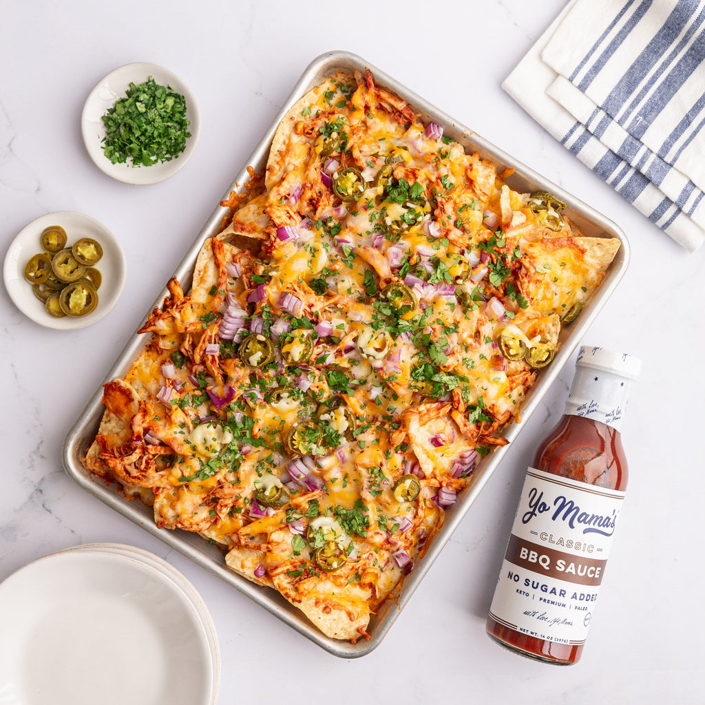 BBQ Chicken Nachos - Yo Mama's Foods
