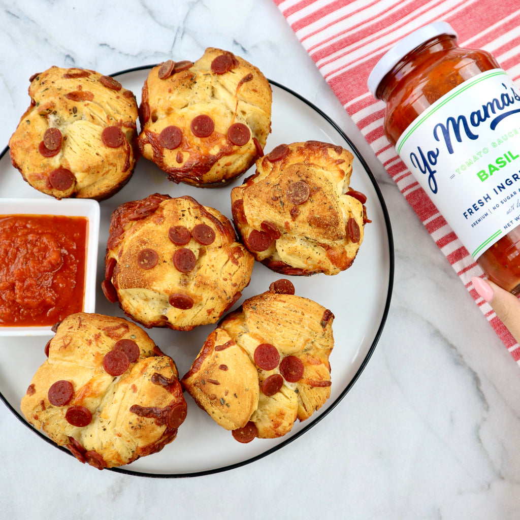 Basil Pizza Muffins - Yo Mama's Foods