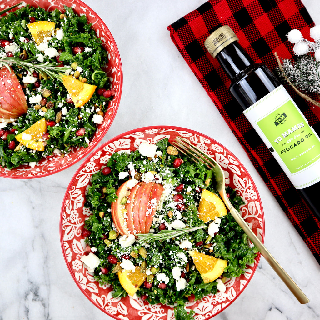 Festive Kale Salad - Yo Mama's Foods