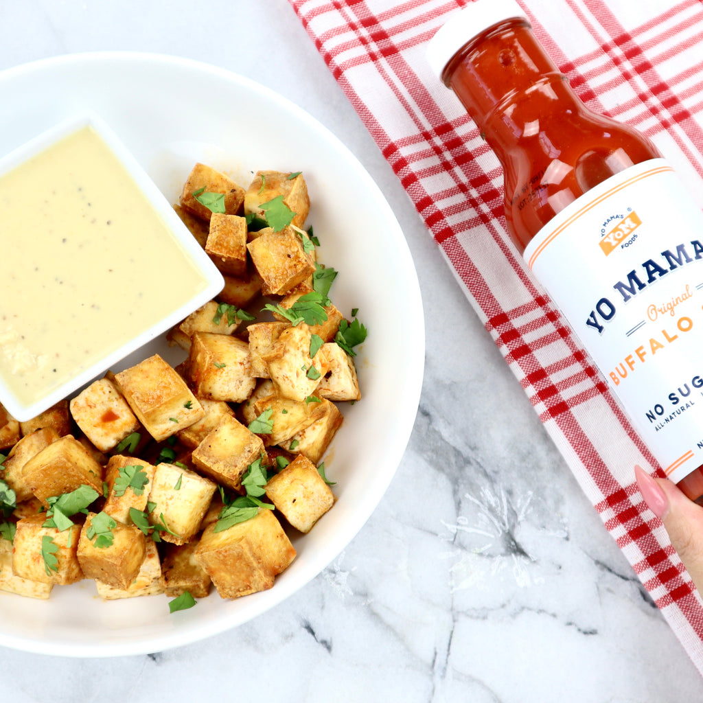Air Fried Buffalo Tofu - Yo Mama's Foods