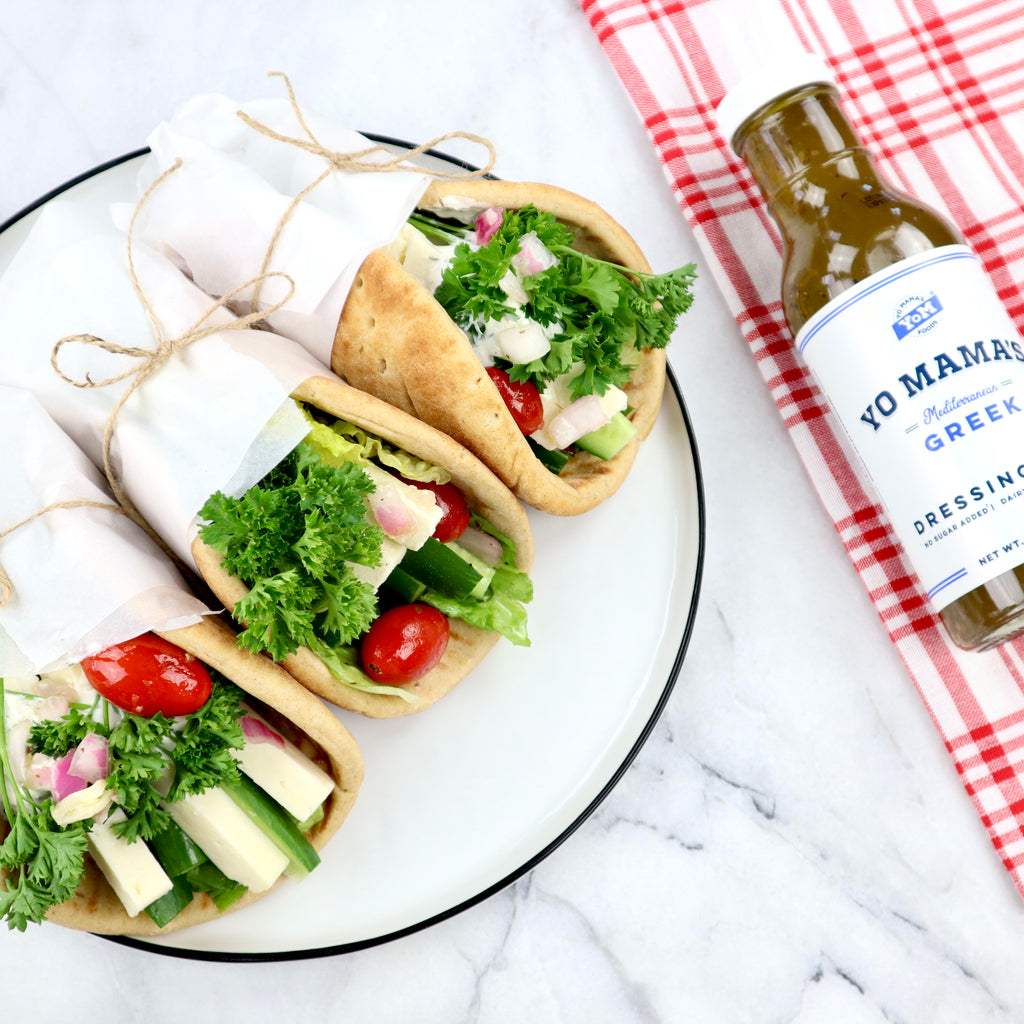 Greek Veggie Pitas - Yo Mama's Foods