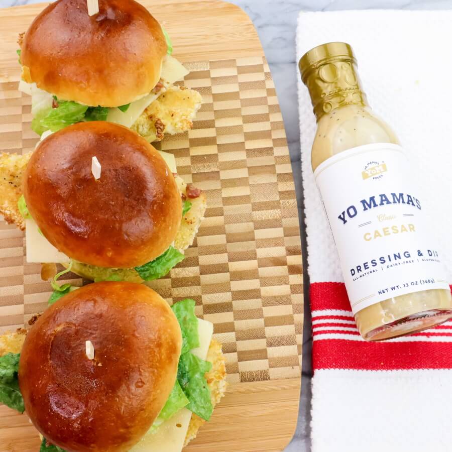 Chicken Caesar Burgers - Yo Mama's Foods
