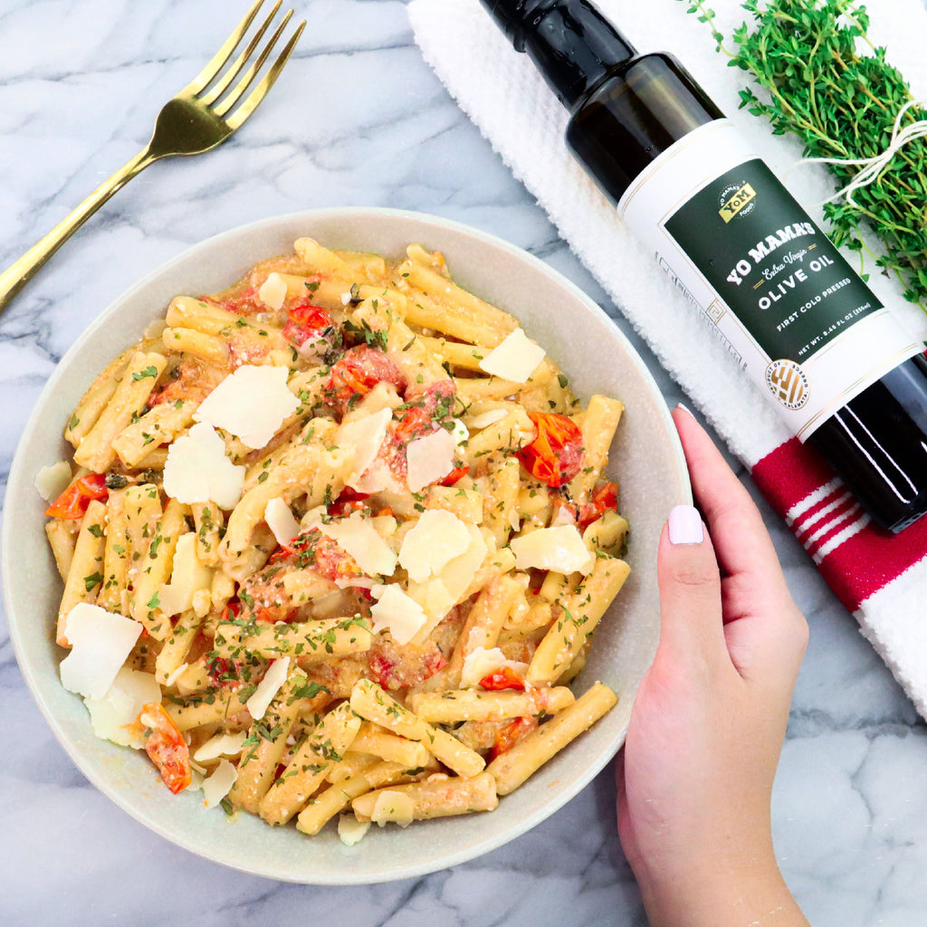 Olive Oil Feta Pasta Bake - Yo Mama's Foods