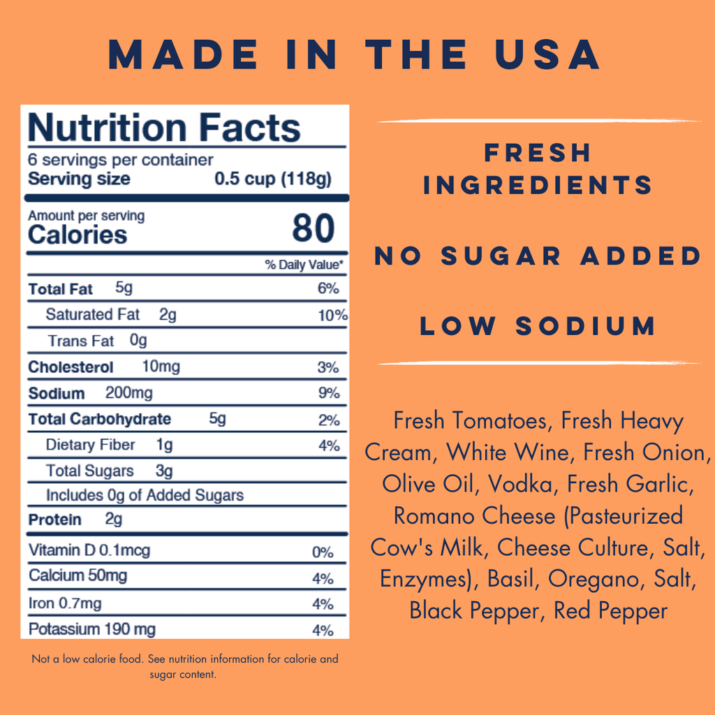 Vodka Sauce - Yo Mama's Foods