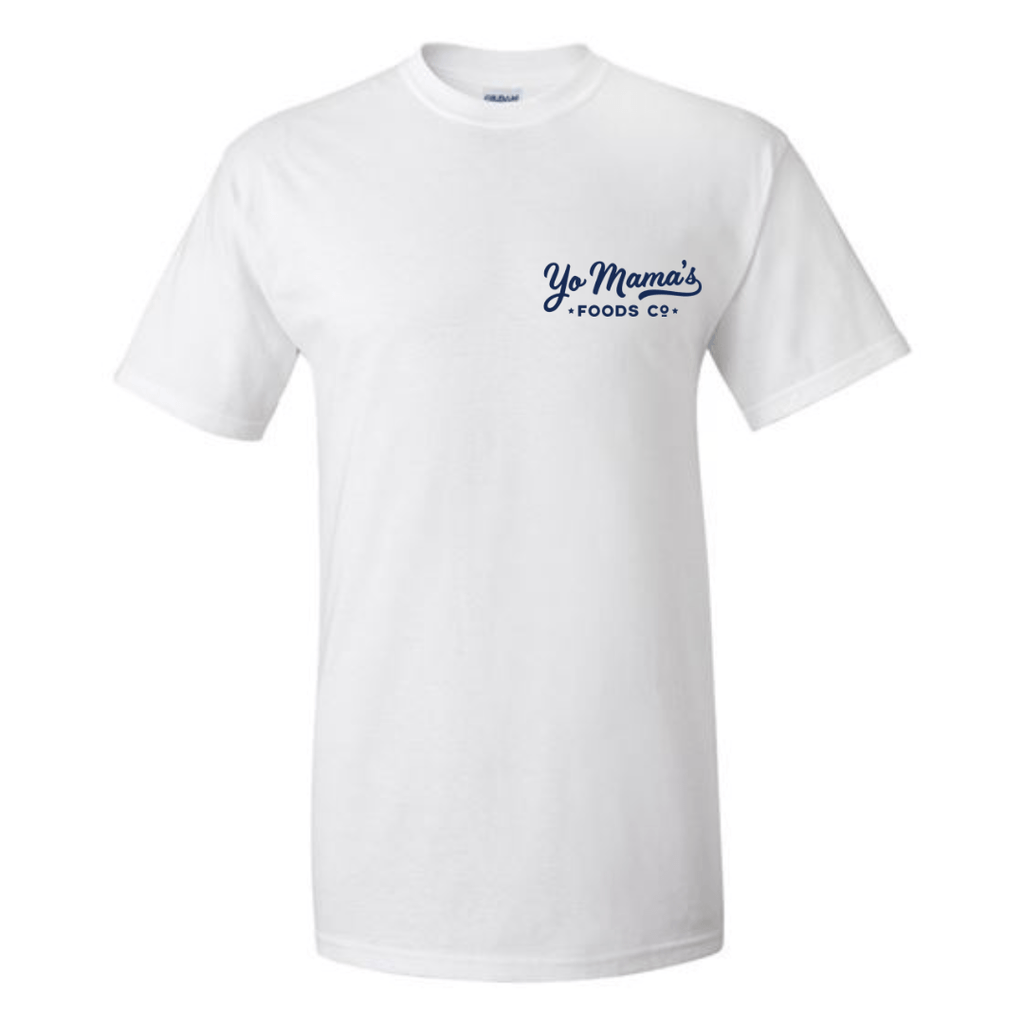 Yo Mama's Cotton Embroidered T-Shirt - Yo Mama's Foods