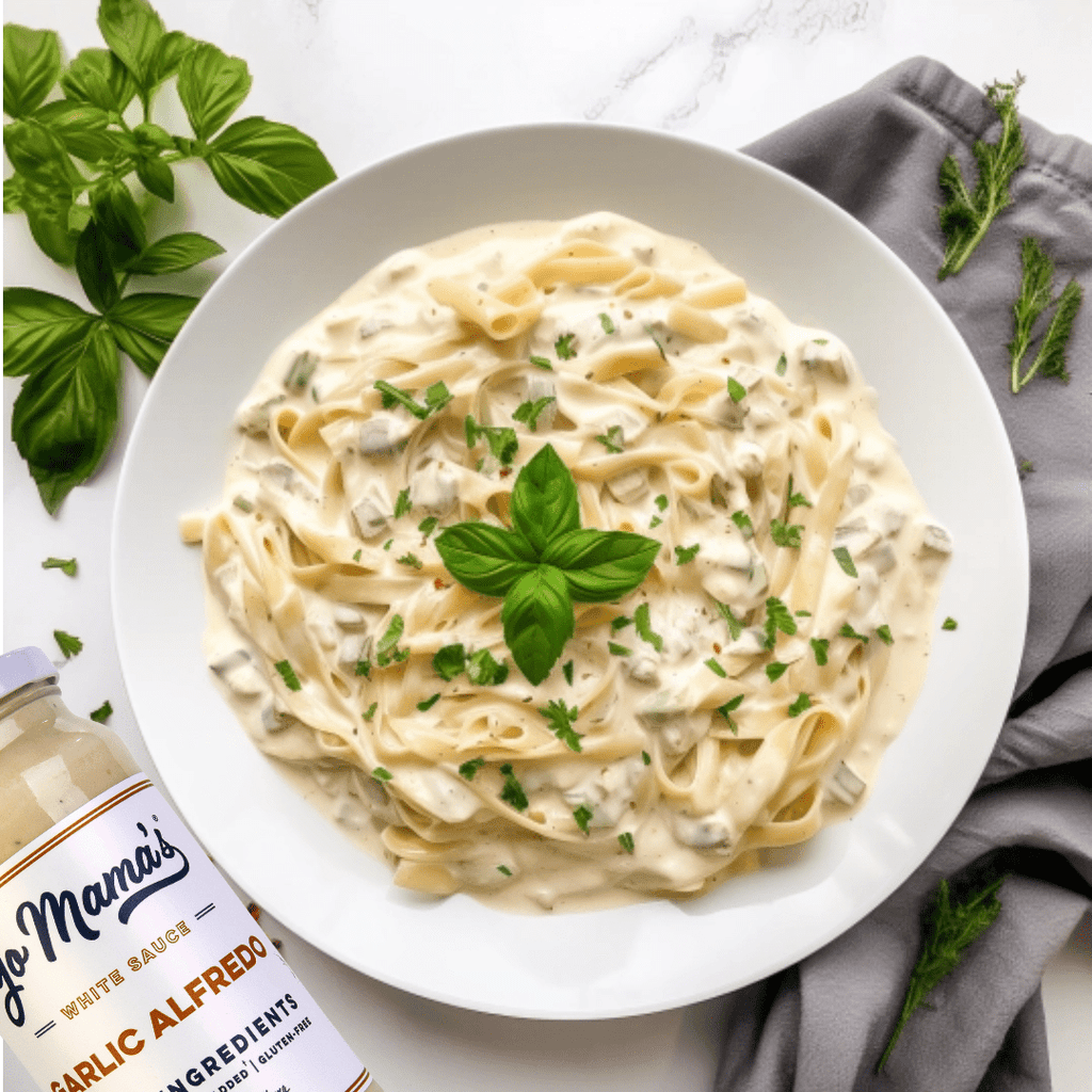 Roasted Garlic Alfredo Sauce - Yo Mama's Foods
