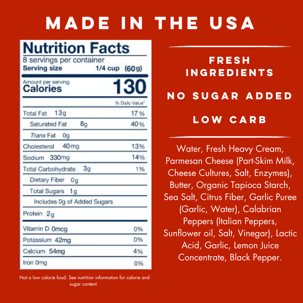 Spicy Alfredo Sauce - Yo Mama's Foods